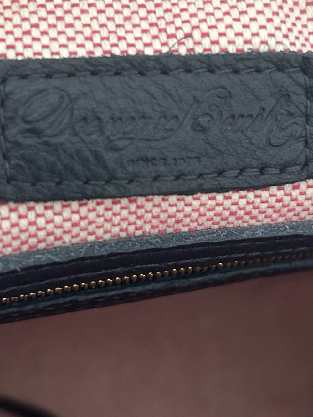 Dooney & Bourke Navy Pebble Leather Satchel Crossbody Bag Gold Hardware - Picture 11 of 14
